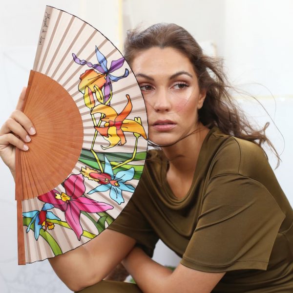 "Orquídea" Silk Fan. Artisanal Exclusive Design