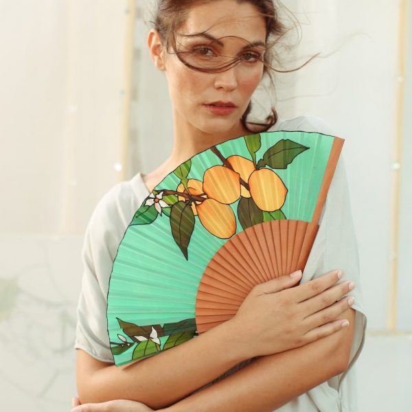 "Limonero" Silk Fan. Artisanal Exclusive Design