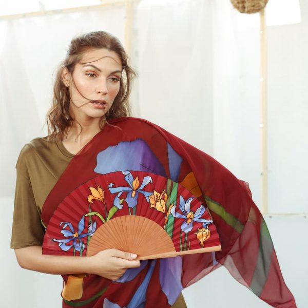 Abanico de Seda "Liria". Diseño Artesanal Exclusivo.