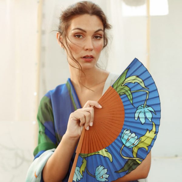 "Campánula" Silk Fan. Artisanal Exclusive Design